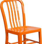 Flash Furniture Gael Commercial Grade 2 Pack Orange Metal Indoor-Outdoor Chair - Image 8