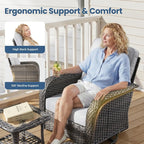 Weaxty 7 Pieces Patio Furniture Set, Wicker Outdoor Swivel Rocking Chairs - Image 4