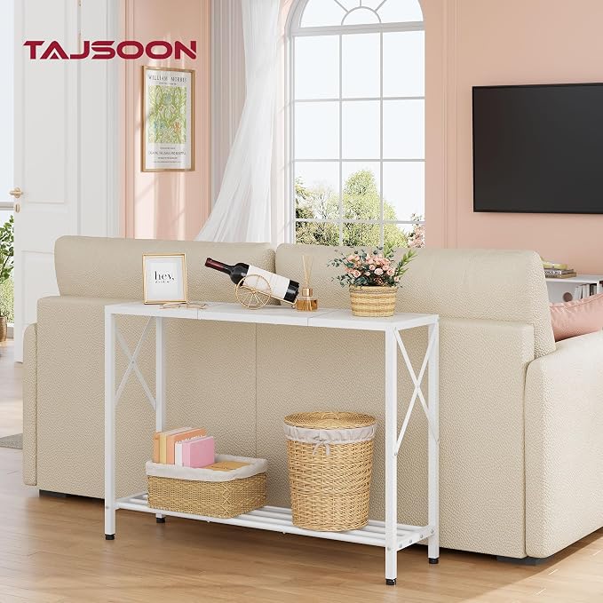 Tajsoon Console Table 41.8”, 2-Tier Entryway Table Narrow Sofa Table - Image 2