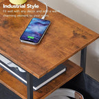 HOOBRO End Table with Charging Station, Narrow Side Table, Nightstand with 2 - Image 5