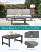 SERWALL HDPE Patio Sofa Set, 4-piece Sectional Outdoor Furniture Set, All - Image 5