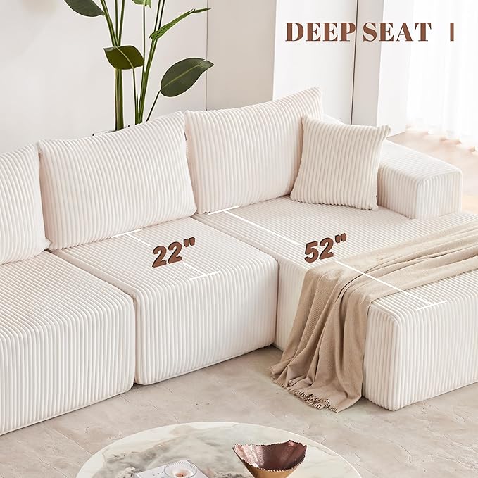 Weture 108” Modular Sectional Sofa, Cloud Sectional Couch - Image 6