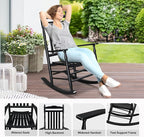 VINGLI Wooden Rocking Chair Outdoor, Patio Rockers - Image 4