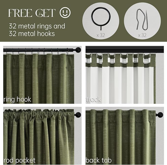 Topfinel Long Curtains for Living Room Custom 105 Inch, Sun Blocking Elegant - Image 5