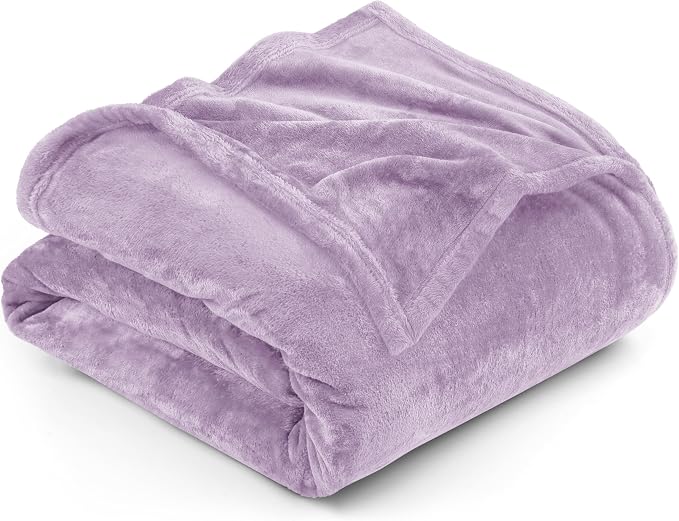 Utopia Bedding Fleece Bed Blanket California King Size Lilac | Microfiber Plush by UTOPIABEDDING