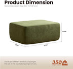 ovios 37" Velet Ottoman, Upholstered Cloud Ottoman - Image 2