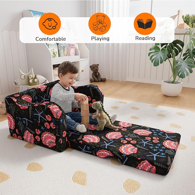 MeMoreCool Folding Kids Couch – 2-in-1 Toddler Sofa Bed, Lounge Chair - Image 4