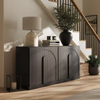 BELLEZE 2 Tier Bookshelf with Arched Wood Door by BELLEZE