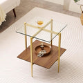 LumFurn Glass End Table, Mid-Century Modern Design Sofa Table, by LumFurn