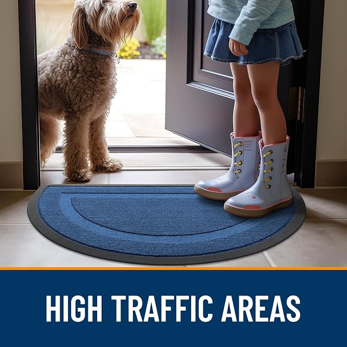 OLANLY Half Circle Front Door Mat Outside 71x23 All-Season Rubber Doormat | - Image 6