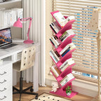 SHEEPAM 10 Tier Tree Book Shelf, Floor Standing Wood Bookshelf - Image 2