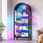 HNEBC Arched Display Case with RGB Lights, LED Curio Cabinet with Shelf - Image 10