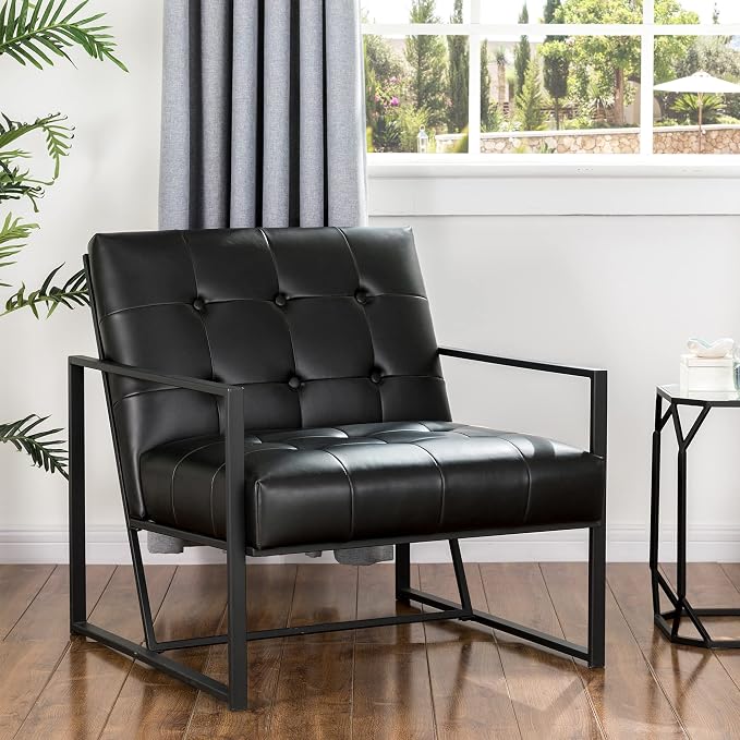 Glitzhome Mid Century Modern Accent Chairs Set of 2, Modern Living Room Chairs - Image 3