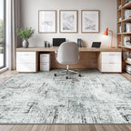 Rugflix 9x12 Area Rugs for Living Room, Washable Blue Grey Large Rug | Machine - Image 8