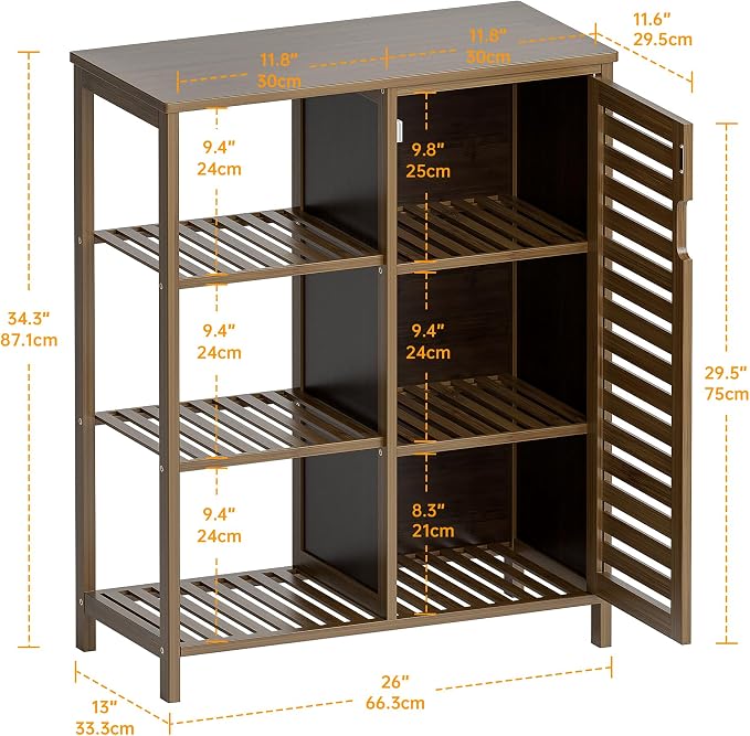 HITNET Bathoom Storage Cabinet, Bamboo Floor Cabinet - Image 3