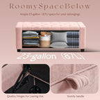GRAINELL Storage Ottoman Bench, Upholstered Tufted Bedroom Bench - Image 6