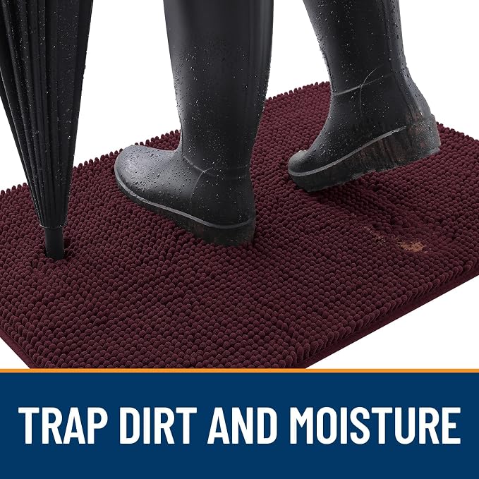 OLANLY Dog Door Mat for Muddy Paws 47x20, Super Absorbent Chenille Mud Mat | - Image 2