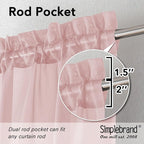 Simplebrand Blush Sheer Curtains 96 Inches Long, Light Filtering Light Purple - Image 5