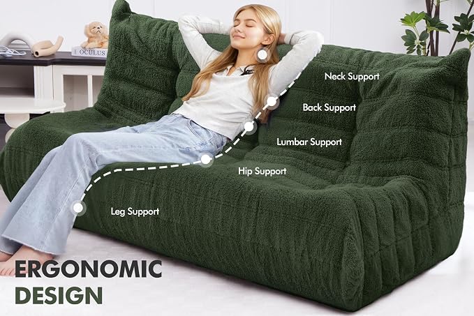 Bean Bag 3-Seater Chair Big Sofa Beanbag Chair - Image 4