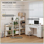 4NM No Assembly Folding Bookshelf Storage Shelves 4 Tiers Vintage Bookcase - Image 6