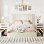 Allewie Queen Size Storage Bed Frame, Vertical Channel Tufted Adjustable - Image 3