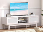 Xixini Boho TV Stand for 55 65 Inch TV, Rattan Entertainment Center by Xixini