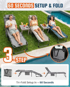 KingCamp Lounge Chair with face Hole, 400LBS Tanning Chairs - Image 8