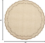 GarveeHome Round Rugs 4ft Scalloped Washable Small Circle Rug - Image 2