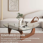 Modern Glass Coffee Table, 35.8" Small Center Table, Mid Century Tea Tables - Image 4