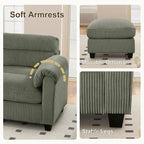 HAOMARKETS Corduroy Sofa Set, Upholstered Ottoman, Modern Loveseat and 3-Seater - Image 4