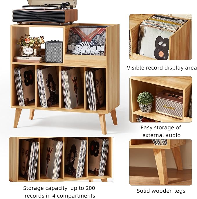 LELELINKY Large Record Player Stand, Turntable Stand - Image 8