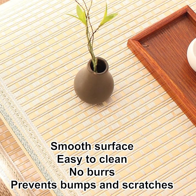 Japanese Floor Table, Curved Wooden Woven Tatami Table, Double Layer Storage - Image 7
