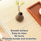 Japanese Floor Table, Curved Wooden Woven Tatami Table, Double Layer Storage - Image 7