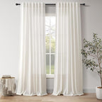 Natural Linen Curtains 96 Inches Long by Nanspring