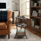 Small Round Side Table with Charging Station, 3-Tier Waist Circular End Table - Image 7