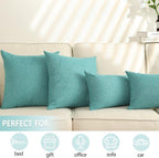 Stellhome Burlap Large Throw Pillow Covers Textured Farmhouse Linen Pillowcase - Image 5