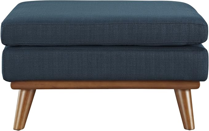 Modway Engage Mid-Century Modern Upholstered Fabric Ottoman in Azure - Image 5