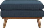 Modway Engage Mid-Century Modern Upholstered Fabric Ottoman in Azure - Image 5