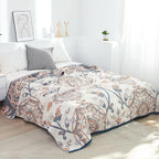LUTBM Boho Throw Blanket for Bed 100% Cotton Ultra Soft Rustic Quilt Floral - Image 2