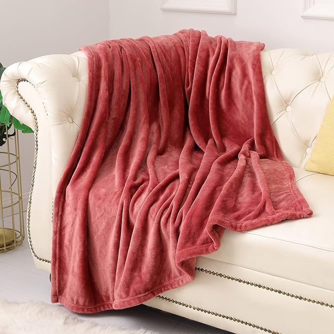 KMUSET Fleece Blanket Throw Size Coral Lightweight Super Soft Cozy Luxury Bed by COZYBLANKETHappyHomeLife