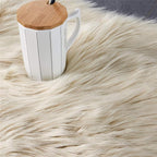 EasyJoy Faux Sheepskin Rug, Fluffy Faux Fur Rug, Ultra Soft Shag Area Rug - Image 5