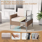 JOYURE 4-Piece Patio Furniture Set, Outdoor Wicker Patio Conversation Set - Image 3