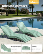 Folding HDPE Pool Lounge Chairs Set of 4, Pre-Assembled Outdoor Chaise Lounge - Image 4