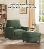 Kidirect 35.5in Corduroy Sofa Accent Chair, Tool-Free Setup Living Room Couch - Image 7