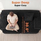 83.5" Boneless Loveseat Couch, Cloud Comfy Couches - Image 3