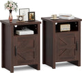 JUMMICO Farmhouse Nightstand, Modern Bedside Table by JUMMICO