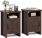 JUMMICO Farmhouse Nightstand, Modern Bedside Table by JUMMICO
