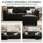 Vongrasig Convertible Sectional Couches, 3 Seat L Shaped Couch Sofa - Image 7