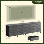 Huuger 70 Inch Dresser for Bedroom, TV Stand for 65, 80 Inch TV, 12 Fabric - Image 3