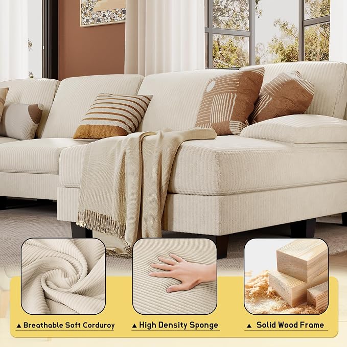 JUMMICO Sectional Couches for Living Room, U Shaped Couch - Image 5